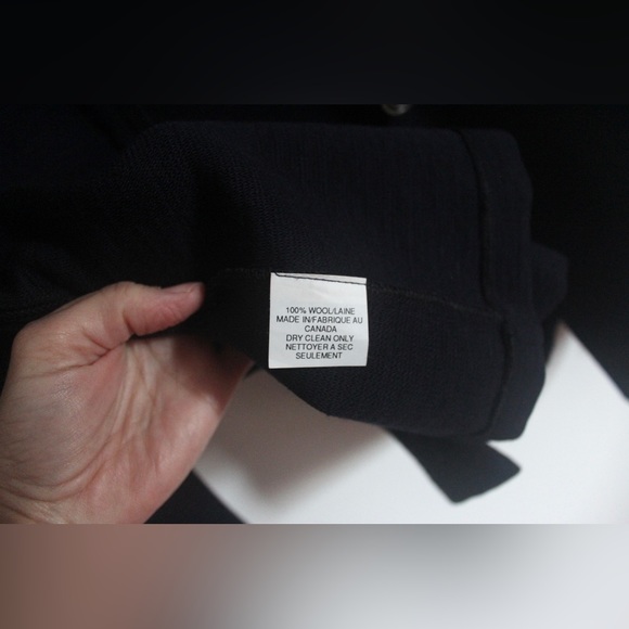 90’s Vintage Dark Blue Wool Jacket, Vivian Shyu, Winter Fashion Coat - Picture 8 of 9